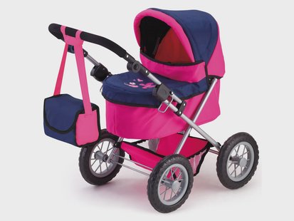 Bayer design poppenwagen Trendy (Donkerroze/blauw)