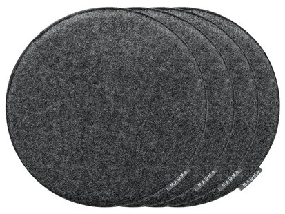 MAGMA 4 stoelkussens (Rond, Antraciet)