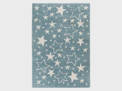 KAYOOM Kinder vloerkleed (Sterren blauw, 80cm x 150cm)