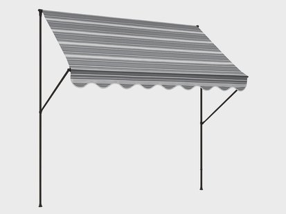 ANGERER Klemluifel (grijs-crème gestreept, 250 cm breit)