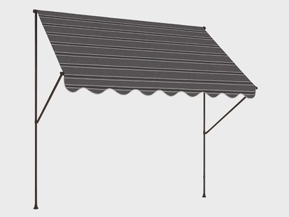ANGERER Klemluifel (grijszwart gestreept, 150 cm breit)