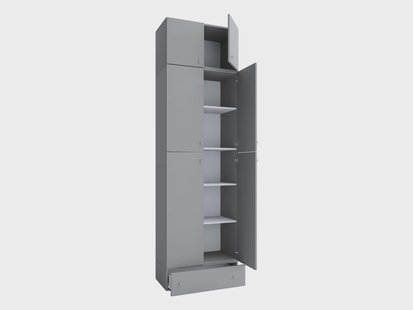 VCM Kast Lona (Draaideuren, blad en lade, Grijs, XXL)