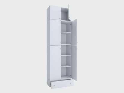 VCM Kast Lona (Draaideuren, blad en lade, wit, XXL)