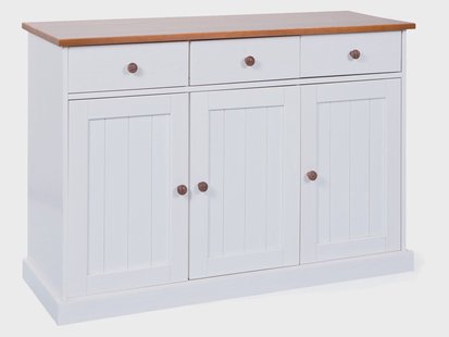 Inter Link Dressoir Westerland (Met 3 lades en 3 draaideuren, Wit, bruin)