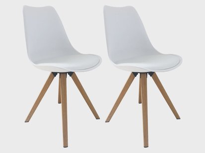 byLIVING 2 stoelen Kira (Wit/eiken)