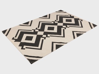 LIVARNO home Katoenen vloerkleed 140 x 200 cm (Zwart/wit)