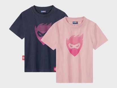 lupilu 2 meisjes T-shirts (Lichtroze/donkerblauw, 86/92)