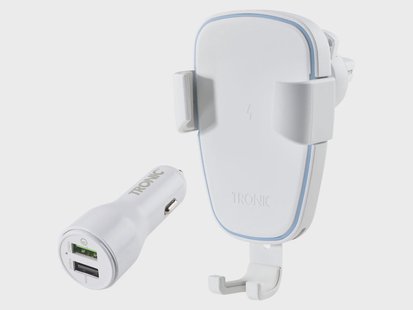 TRONIC Telefoonhouder auto met QI-lader (wit)