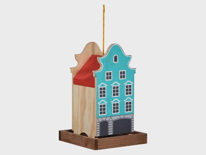 dobar Decoratief vogelhuisje (Lichtblauw/rood)