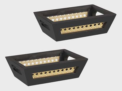 Wenko Opbergmand (Set van 2 manden S, zwart)