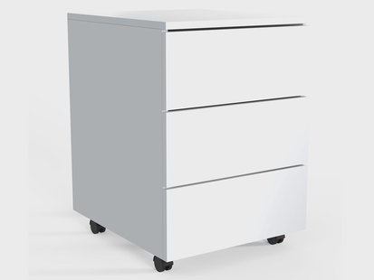 VCM Rolcontainer Dalosa 45 met push-to-open functie (Wit, 3 lades)