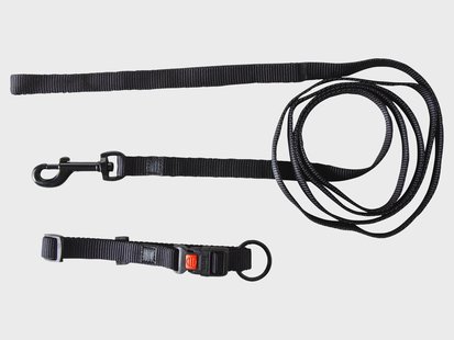 Karlie Halsband met lijn (Zwart)