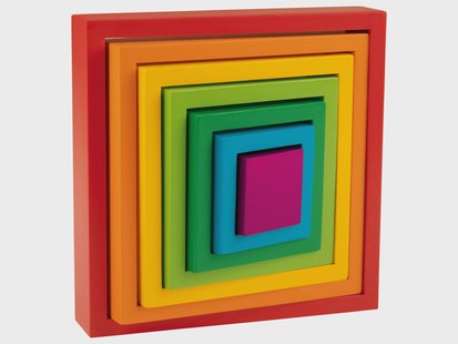 Playtive Houten Montessori speelgoed (Stapelvierkanten, 7 stuks)
