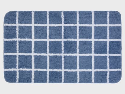LIVARNO home Badmattenset (Badmat met toiletuitsparing, Blauw/wit)