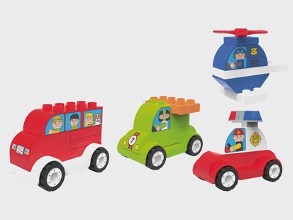 PLAYTIVE CLIPPYS Bouwstenen set M (Set van 4 voertuigen)