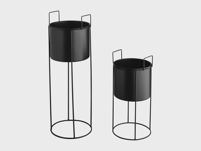 LIVARNO HOME Bloempotset met standaard (Set van 2/rond)