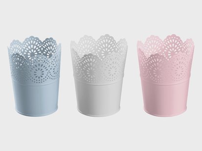 LIVARNO HOME Bloempot (Set van 3 ronde kleine blauw/roze)