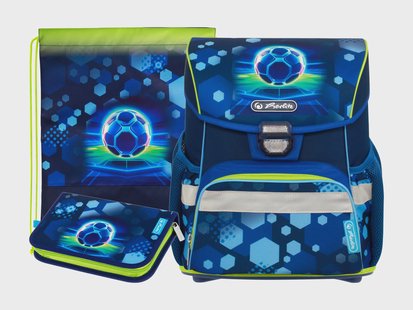 HERLITZ Schooltas Loop Plus - 3-delig - met etui en gymtas (Voetbal)