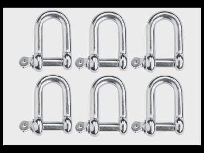 PARKSIDE Karabijn-/shacklehaak (6 D-haken)