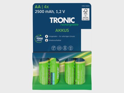 TRONIC 4 oplaadbare batterijen (AA)