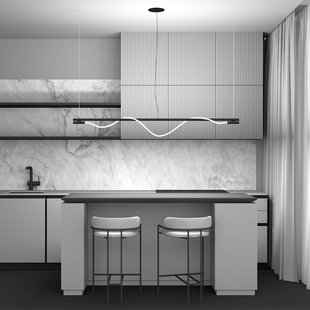 Maytoni LED hanglamp Tau, goudkleurig, metaal, 180 cm lang