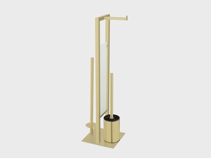 Wenko Toiletrolhouder met toiletborstel Rivalta Gold