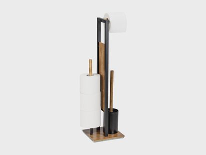 Wenko Toiletrolhouder met toiletborstel Rivalta Acacia
