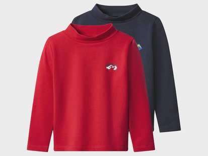 lupilu Set van 2 kinder thermoshirts (Donkerblauw/rood, 98/104)