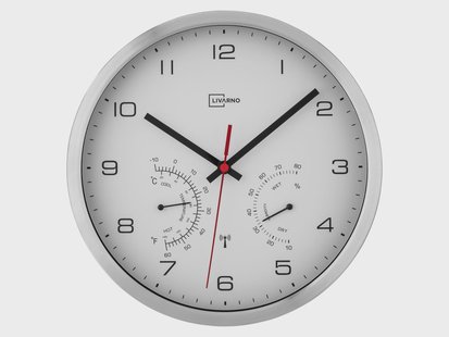 LIVARNO home Radiogestuurde wandklok (Zilver/wit)