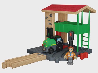 lupilu Houten treinset uitbreiding (Wisselhuis)