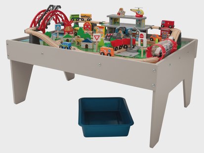 LUPILU Houten speeltafel met treinset