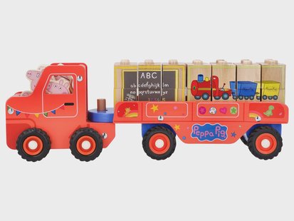 Houten vrachtwagen met aanhanger (ABC-vrachtwagen)