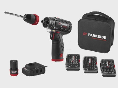 PARKSIDE PERFORMANCE Accu-schroefboormachine starterset 12 V met 2 Ah accu's en 2,4 A lader