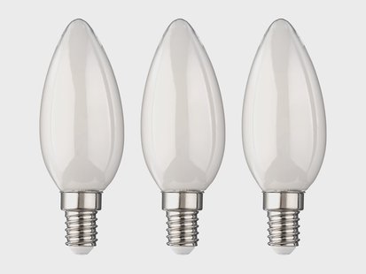LIVARNO Set van 3 LED-filamentlampen (Kaars E14, melkachtig)