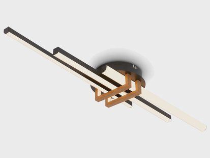 BRILONER LED-plafondlamp (3 staven, Hout, zwart)
