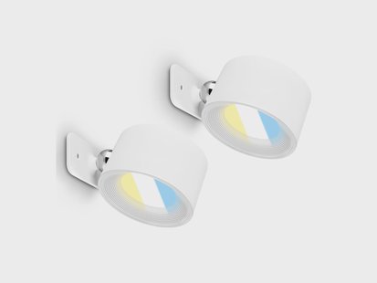 BRILONER Set van 2 draadloze wandlampen (wit)