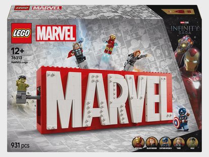 LEGO MARVEL SUPER HEROES 76313 MARVEL logo en minifiguren
