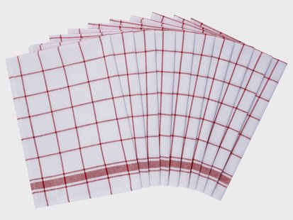 W5 Set van 10 theedoeken 50 x 70 cm (Rood)