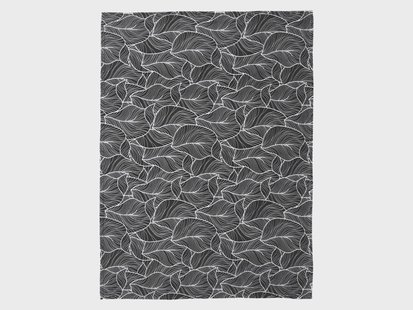 LIVARNO Plaid 150 x 200 cm (Bladeren/zwart)