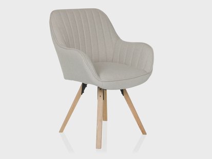 HJH LIVING Draaibare eetkamerstoel Scandi Soft (Crème wit)