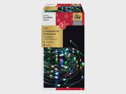 LIVARNO HOME LED-lichtsnoer met audiosensor 100 LED's (Groen)
