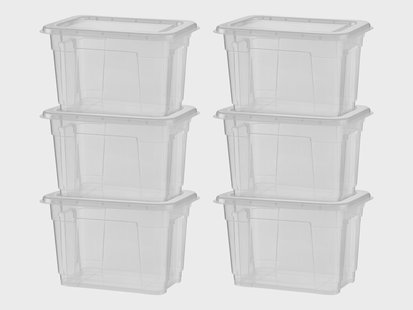 W5 Set van 6 opbergboxen met deksel