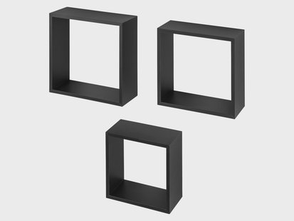 LIVARNO Wandkasten kubus (Kubuskast 3-delig 30 x 30 cm, Zwart)