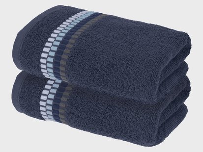 LIVARNO Set van 2 handdoeken 50 x 100 cm (Donkerblauw)