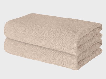 LIVARNO Set van 2 handdoeken 50 x 100 cm (Beige)