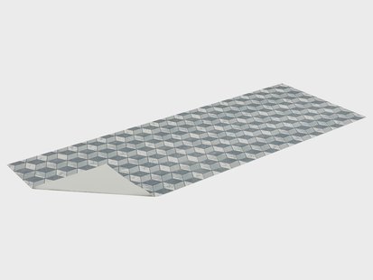 LIVARNO keukenloper 65 x 180 cm (3D Marble Cube, Poppy Seed)