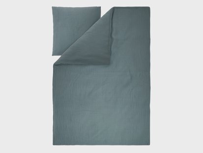 LIVARNO Mousseline dekbedovertrek 140 x 200 cm (Donkerblauw)
