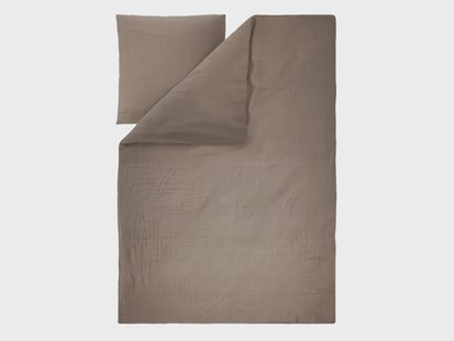 LIVARNO Mousseline dekbedovertrek 140 x 200 cm (Bruin)