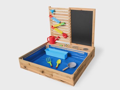 LUPILU Houten zandbak met waterspeelwand