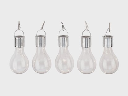 LIVARNO Set van 5 solar tuinlampen (Transparant)